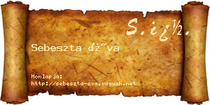 Sebeszta Éva névjegykártya