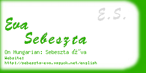 eva sebeszta business card